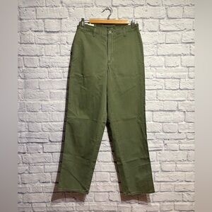 New Vintage Calvin Klein Green Straight Leg Cotton Khaki Pants Size 29 Men